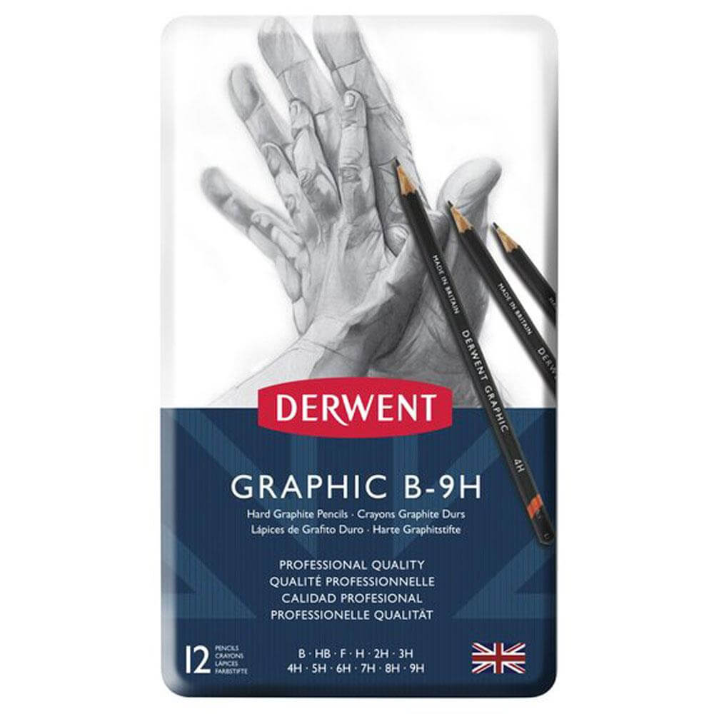 Derwent Graphic Hard 12 Pencil Tin